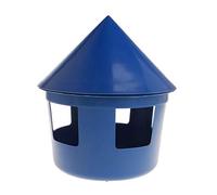 Five-Opening Feeding Station Provides Shared Access to Pigeons | 5 Side Feeding Openings, Shared Access for Several Pigeons, Blue House-Shaped Form, PP Construction for Feed