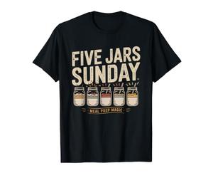 Five Overnight Oats Jars Sunday Meal Prep W evotee T-Shirt