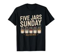 Five Overnight Oats Jars Sunday Meal Prep W evotee T-Shirt