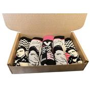 FIVE Pairs of Elvis Socks in a Box - UK Adult SZ 7-10 / Gift for Dad/Boyfriend/Elvis Fan