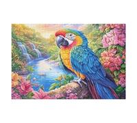 Five Parrots on Branch in Sunshine 1000 Piece Pack Classic Jigsaw Puzzle Couple Puzzle Partners Ultra Difficult Wall Decor Easter New Year Eco Friendly Cardboard 1000 PCS