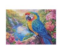 Five Parrots on Branch in Sunshine 300 Piece Count Premium Jigsaw Puzzle Teen Fans 14-18 Yrs Concentration Training Leisure Adventure Valentines Gift Premium Cardboard 300 PCS