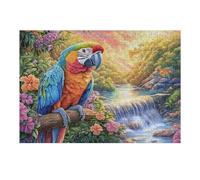 Five Parrots on Sunny Flower Branch 300 Pc DIY Jigsaw Puzzle Puzzles for Adults Teens Hard Challenging Team Building Stress Reducing Autumn High-grade Rigid Cardboard 300 PCS