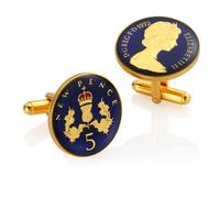 Five Pence (1968-1989) - Enamelled Coin Cufflinks