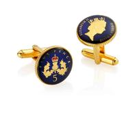 Five Pence (1990-2007) - Enamelled Coin Cufflinks