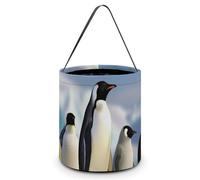Five Penguins Halloween Tote Candy Bags Trick Or Treat Candy Bags Reusable Candy Basket With Handles Multipurpose Gifts Bag For Festival Party Gathering