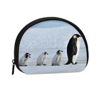 Five Penguins Printed Portable Full-Width Printed Coin Purse is Convenient for Daily Use