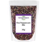 Five Peppercorn Mix 50g (Black peppercorns, Allspice, White Peppercorns, Pink Peppercorns, Green peppercorns) by Virgolden