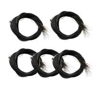 Five Piece Set 7g Violin Bass Bow Ponytail White Black Brown Natural Ponytail Ponytail Violin accessories kit(Black)