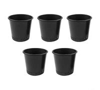 Five Plastic Garden Flower Pots with Mesh Bottom Providing Efficient Drainage and Air Circulation for Healthy Plant Growth Indoors and Outdoors