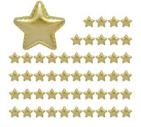Five Point Star Applique Pieces 50 Pack, 5 Cm / 1.97 Inch PU Craft Embellishments for Hair Clips, Headwear, and Use Star Applique Pieces Pu Craft Embellishments Hair Clip Supplies Headwear Decoration