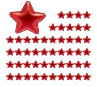 Five Point Star Applique Pieces 50 Pack, 5 Cm / 1.97 Inch PU Craft Embellishments for Hair Clips, Headwear, and Use Stars Classroom Craft Shapes