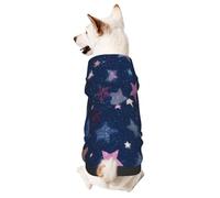 Five Point Star Printed Small Pet Hoodie, Breathable And Soft, Suitable For Indoor And Outdoor Use