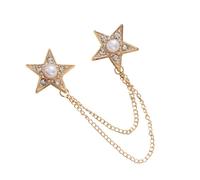 Five Point Star Shaped Brooch, Unique Star Shaped, Gold-color