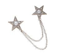 Five Point Star Shaped Brooch, Unique Star Shaped, Silver