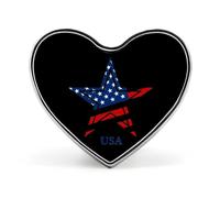 Five Pointed Flag Heart Metal Brooches 1 Inch Decorative Badges Exquisite Decorations Pins for Clothing
