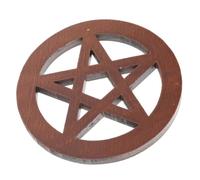 Five-pointed Star Altar Tile Ornament with Traditional Knot Carving Decor