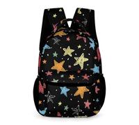 Five-Pointed Star Backpack Primary Kids Ages 8-12 Years Primary Kids Stars Rucksack Year 3-7 Children Large School Bag Bookbag 43x32x15cm for Weekend Travel Books Notebooks