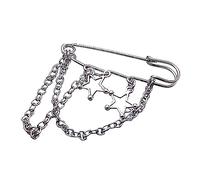 Five-pointed Star Badge Pin Heart-shaped Keylock/Double Chain Brooch Punk Sneaker Shoes Decorations Suit Lapel Modern Design