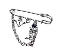 Five-pointed Star Badge Pin Heart-shaped Keylock/Double Chain Brooch Punk Sneaker Shoes Decorations Suit Lapel Modern Design