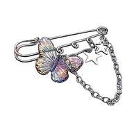 Five-pointed Star Badge Pin Heart-shaped Keylock/Double Chain Brooch Punk Sneaker Shoes Decorations Suit Lapel Modern Design