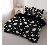 Five-Pointed Star Coverless Queen Size Duvet 4.5 Tog Reversible, Boy Like a Goose Comeforter Set for All Season Lightweight Machine Washable Queen Quilt 228x228cm with Pillowcase 50x75cm J80