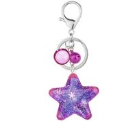 Five-pointed Star Keychain 1pc Acrylic Star Bell Key Chain with Moving Liquid Quicksand Fashion Star Keychain Bag Pendant