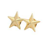 Five-Pointed Star Lapel Pin Collar Brooch Badage Women Men Star Metal Badge Clip Chinese Rank Badge Employee Service Symbol Signs