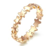 Five Pointed Stars Can Stack Titanium Steel Rings, And Women's Five Pointed Stars Can Stack Stainless Steel Rings