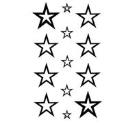 Five-Pointed Stars Temporary Tattoo Stickers Long-lasting Waterproof For One To Two Weeks Fake Tattoos(1 pcs)
