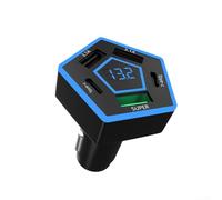 Five Port Car Charger with Quick Charge Support, P+USB Type C Adapter, 250W Power for Simultaneous Charging, Real Status Display for Each Port