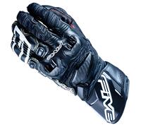 FIVE RFX RACE BLACK WHITE FULL LEATHER LEVEL 2 MOTORCYCLE MOTORBIKE RACING GLOVE