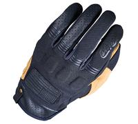Five Scrambler Motorcycle Motorbike Touchscreen Gloves - Black / Tan