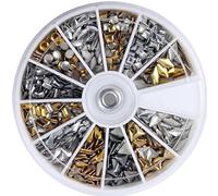 Five Season 600 pcs 3D Design Nail Art Different Metallic Studs Gold & Silver Stud Wheel Manicure