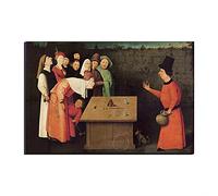 Five-Seller The Conjurer By Hieronymus Bosch Canvas Famous Paintings Fine Art Reproduction Printed on Canvas Wall Art Artwork for Home Decorations (50 x 70 cm)