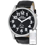 FIVE SENSES Jumble Smart Atomic Talking Watch with Voice Reminders and App Control for Seniors and Visually Impaired - A Great Gift for Blind Men and Women. A Talking Watches for the Blind (dark grey)