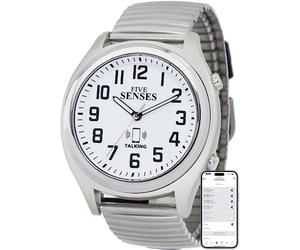 Five Senses Take Your Pills Reminder Talking Alarm Watch, Set Up Easily On The App, Perfect Gift, English Talking Watches for The Blind and Visually Impaired, Set Itself, Big Numbers