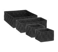 Five Set of 4 Woven Baskets Lise Black