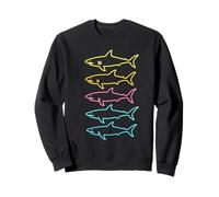 Five Shark Silhouettes Glowing Sweatshirt