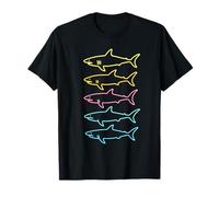 Five Shark Silhouettes Glowing T-Shirt