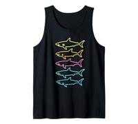 Five Shark Silhouettes Glowing Tank Top