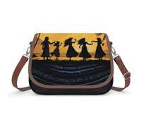 Five Silhouettes of Hawaiian Dance Crossbody Bags for Women Sling Bag with Adjustable Strap, Crossbody Purse for Everyday & Travel
