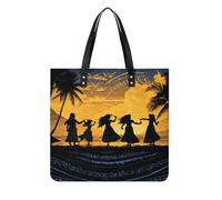 Five Silhouettes of Hawaiian Dance Shoulder Bag Handbags Tote Bag