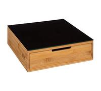 Five Simply Smart Coffee Maker Holder with Drawer, Black Bamboo