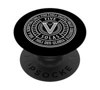 FIVE SOLAS - Emblem - Christian Reformation - Roman Numeral PopSockets Adhesive PopGrip