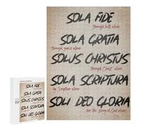 Five Solas Print, 500 PCS Wooden Picture Puzzle for Grown-Ups, Winter Activity Gift; for Shared Table Time