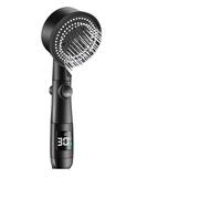 Five-Speed Boost Turbo Shower Head Temperature Digital Display with One-Key Water Stop Water Saving Shower Head(Black 1.5M Hose)