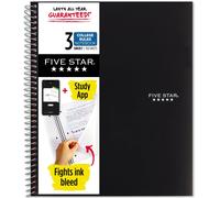 Five Star 3-Subject Wirebound Notebook, 8-1/2 X 11, College Ruled, 150 Sheets, Black (72069)
