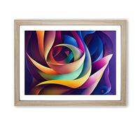 Five Star Abstract Fractals Framed Print | A3 Oak Framed Wall Art | Ready to Hang | Abstract Space Picture | Living Room Bedroom Lounge Office