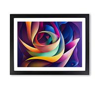 Five Star Abstract Fractals Framed Print | A4 Black Framed Wall Art | Ready to Hang | Abstract Space Picture | Living Room Bedroom Lounge Office